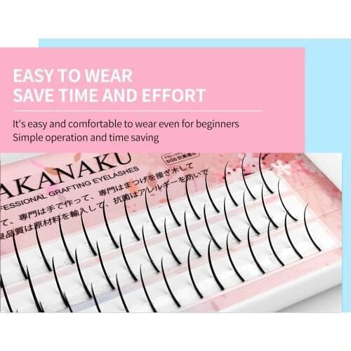 Lakanaku 007 D 8-15mm Spikes Lashes Wholeslae Premade Fan Matte Black Mink Eyelash Extension Spikes False Eyelashes