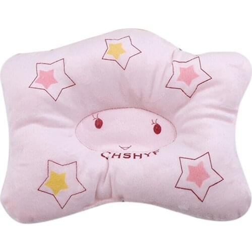 Cute Star Printed Cotton Baby Pillow Newborn Infant Toddlers Flat Head Sleeping Positioner Support Cushion Prevent Baby Bedding
