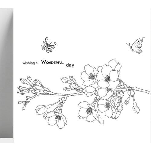 AZSG Branch Flower Butterfly Clear Stamps For DIY Scrapbooking/Card Making/Album Decorative Silicone Stamp Crafts