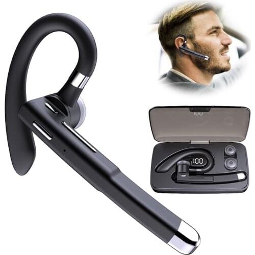 Noise Cancelling Bluetooth Earphone Wireless Earpiece Over-Ear Headset with Microphone Handsfree for Android iOS Cell Phones