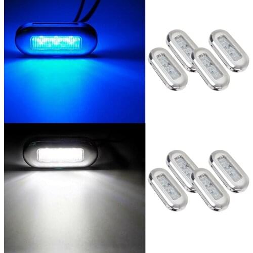 4Pcs 12V Boat Marine Signal Lamp Clear Grade Large Waterproof LED Courtesy Lights Stair Deck