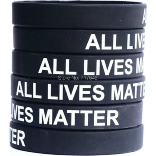 100pcs ALL LIVES MATTER wristband silicone bracelets free shipping by ePacket A