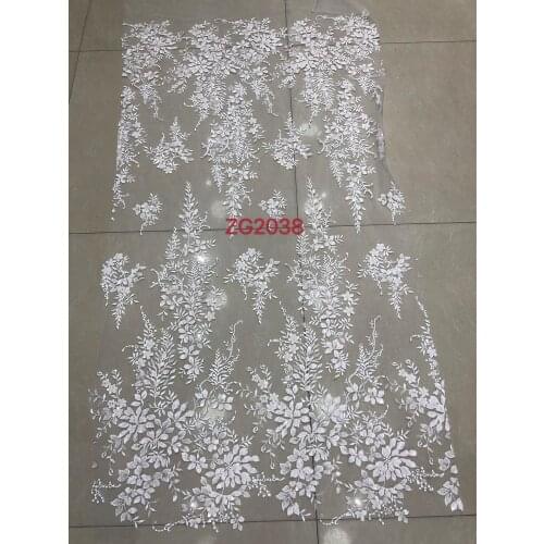 Stock 5yards/bag French style embroidery floral pattern high-grade fabric for wedding dress design TYN76