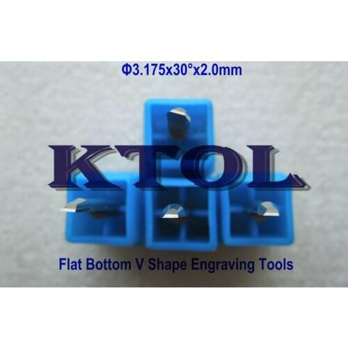 3.175*2.0mm 30 Angle V Shape CNC Router Cutting Bits Engraving Tools for Woodworking, 3D Carbide Engraving Blades Milling Cutter
