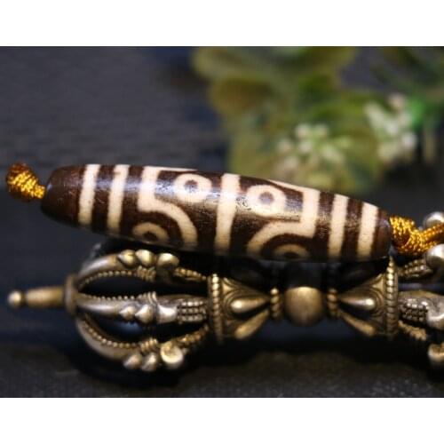 Magic Power Tibetan Old Agate 3 eye wealth wisdom dZi Bead Amulet Timestown