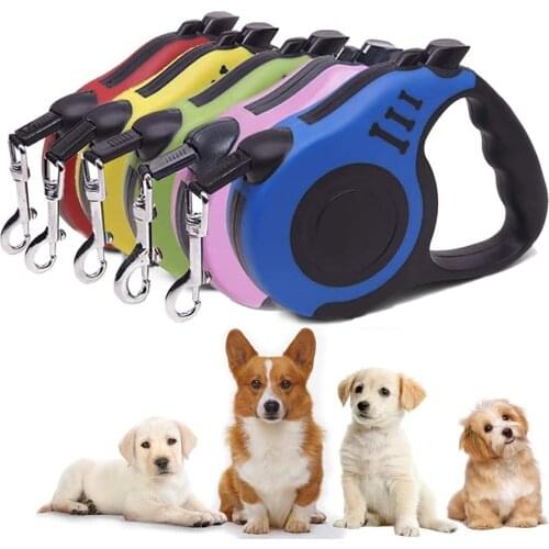 3/5M Pet Dog Leash Durable Walking Rope Automatic Retractable Nylon Traction Rope Puppy Running Lead Roulette For Dogs Cats
