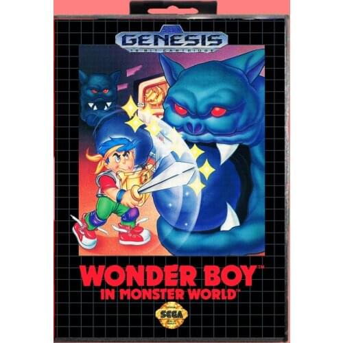 Wonder boy in monstered world 16 Bit MD Game card with Retail Box For Sega Genesis & Mega Drive
