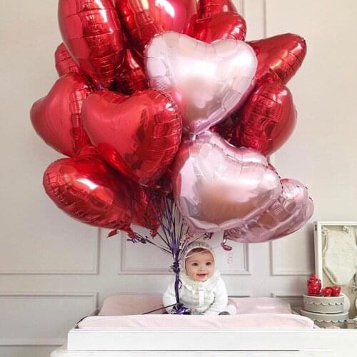 1/5/10pcs 18inch Rose Gold Red Heart Foil Helium Balloons Wedding Love Birthday Party Event Decorations Boy Girl Supplies Globos