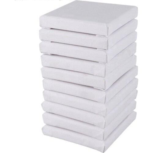 10Pcs/Set 15cm White Blank Art Boards Mini Stretched Artist Canvas Art Board Acrylic Oil Paint Wood+Cotton for Artwork Painting