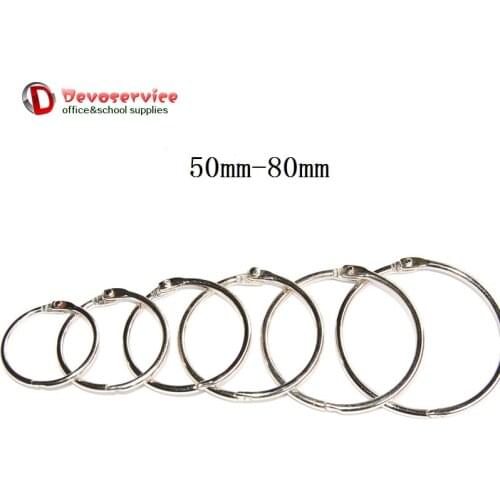 10 Pcs Metal Loose Leaf Binder Hinged Ring Binds Binding Chancery Scrapbook Metal Ring Binder Desk Calendar Album Circle Clips