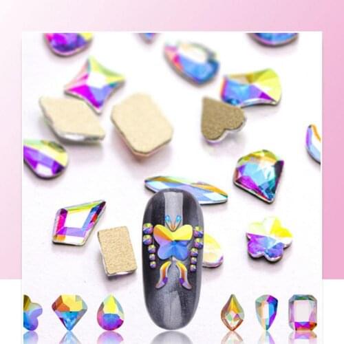 100Pcs/Bag Nail Art Sticker Lovely Exquisite Rhinestone DIY Nail Decal Decoration for Personal