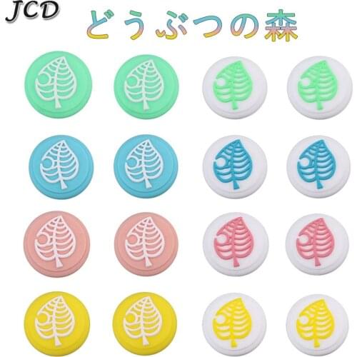 JCD 2pcs Animal Crossing Tree Leaf Thumb Stick Grip Cap Joystick Cover For Nintendo Switch & Switch Lite Joy-Con Controller Case