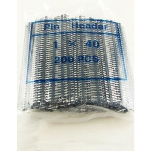200PCS/Lot 40Pin 40P Straight Single Row Needle Pin header Connector Male 2.54mm 1*40