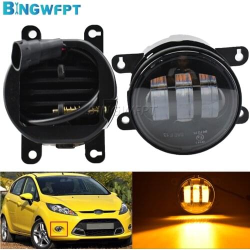 2X For Ford Focus MK2 3 Fusion Fiesta MK7 DRL Aluminium LED 12V H11 Fog Lights Fog Lamp Assembly