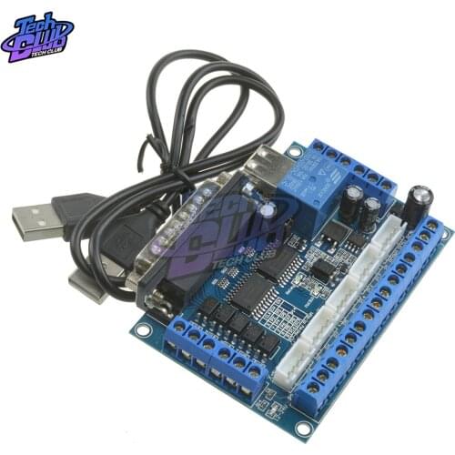 12V-24V MACH3 5 Axis CNC Breakout Board Stepper Motor Driver Module Optocoupler Isolated Engraving Machine Board With USB Cable