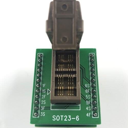 SOT23-6L-1.7 Burn in socket pin pitch 0.95mm IC body size 1.7mm clamshell test programming adapter Kelivn ZIF adapter
