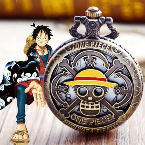 Anime Around One Piece Luffy Pocket Watch Figure Collection Model gift