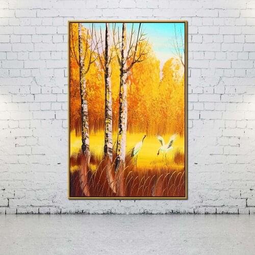 Artcozy Oil Canvas Painting autumn trees For Home Decoration Wall Art