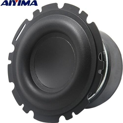 AIYIMA 1Pc 4 Inch Subwoofer Speaker 4 Ohm 50W Bookshelf Loudspeaker Long Stroke Rubber Multimedia Audio Bass Speaker