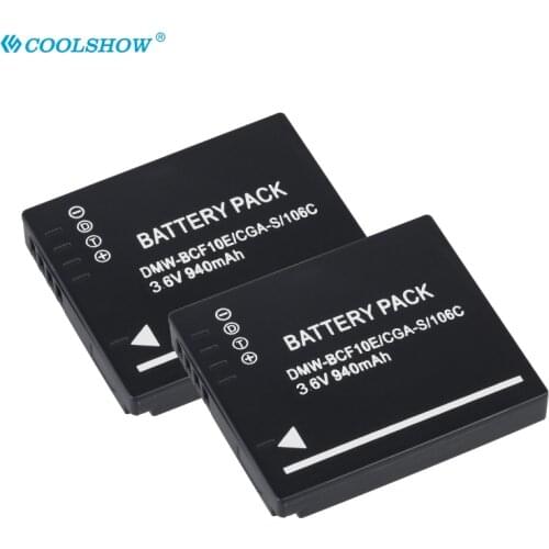 DMW-BCF10E DMW BCF10E S009 Camera Battery 940mah for Panasonic CGA-S/106C CGA-S/106D CGA-S/106B DE-A59B DE-A60B Batteries