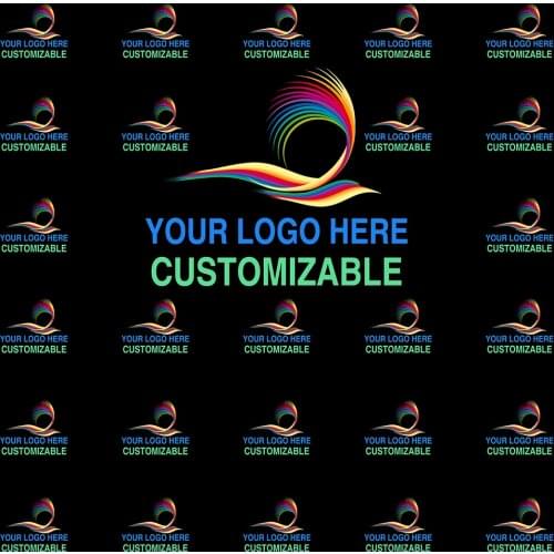 Photography Background Step and Repeat Customized Birthday Party Black Logo Backdrops Photo Photozone Wallpaper Vinyl 8x8ft