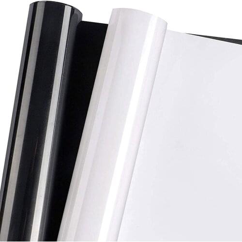 HTV Heat Transfer Vinyl Iron on Vinyl 2 Rolls of 30cm x 5m Black and White Easy to Cut and Weed Heat Press Vinyl for DIY Shirts