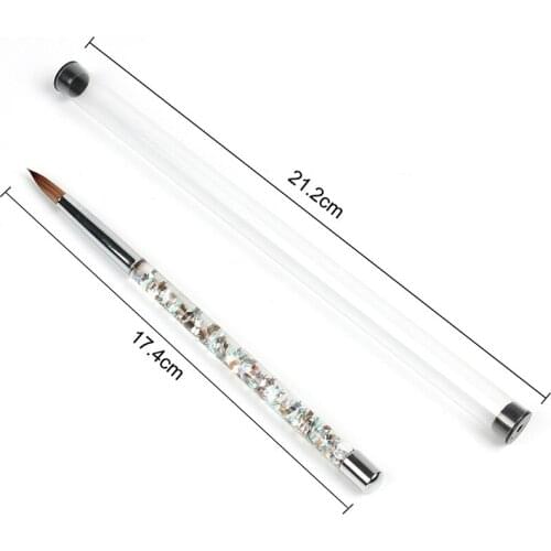 Acrylic Nail Art Brush Pen with Liquid Glitter Handle Nail Design Manicure Tool UV Gel Nail Art Design Pen Brush