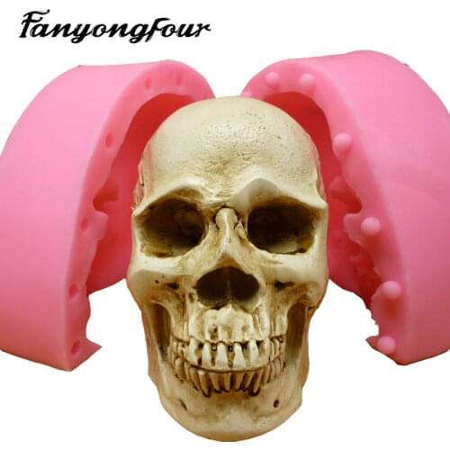 Halloween Silicone Mold Skull DIY Soap Candle Chocolate 3D Mold Horror Skull Cake Decorating Tool