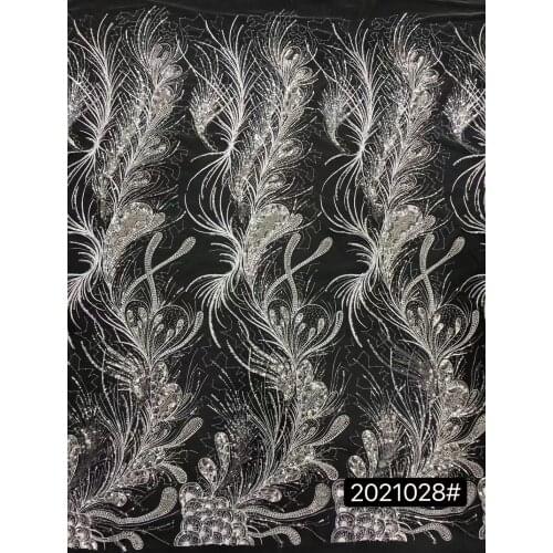 Beautiful Wedding Dress Lace Bead Tube Sequin Embroidery French Tulle Mesh Party Banquet Skirt Sewing Fabric 5 Yards Wholesale