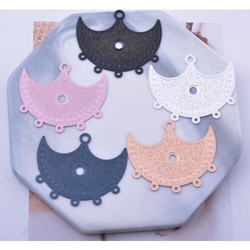 30pcs AB4866 35*29.5mm pirate Boat 5 Holes Connector Charms Brass Thin Rose Gold Color Connectors Earring Findings