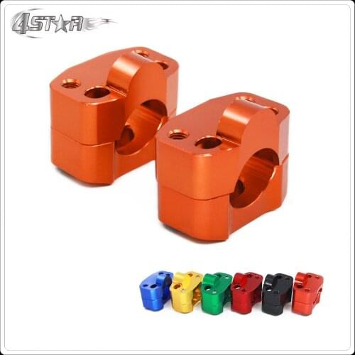 Motorbike CNC Aluminium 22 to 28mm 1-1/8" Fat Bar Clamps Handlebar Risers For HONDA SUZUKI YAMAHA KTM EXC SX XC XCF XCW XCFW