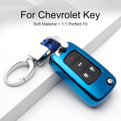 Soft TPU Car Key Case for Chevrolet Cruze Onix Lacetti Tahoe Spark Trax Equinox Key Fob Cover Ring Chain Styling Accessories