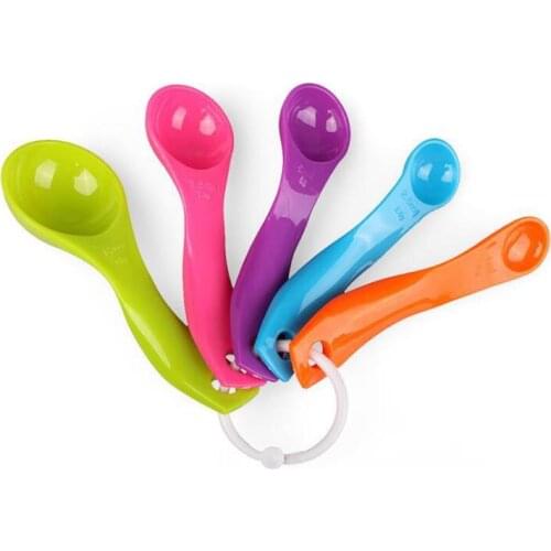 5pcs/Set Measuring Spoon Set With Scale Food Grade Measuring Kitchen Baking Cooking Tool Kit LX1679