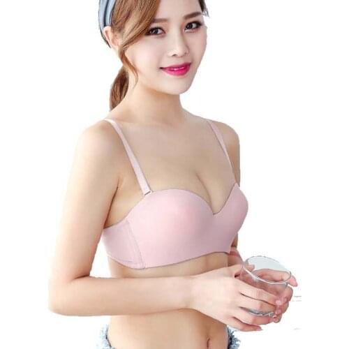 New Support Non Padded super push up bra seamless thin half cup B C sexy Bra Lingerie Party Wear Clubwear push up Bra for women