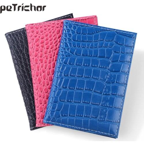 New PU Leather Passport Cover Protector Fashion Alligator Embossing Travel Passport Case Men Women ID Credit Card Holder Wallet