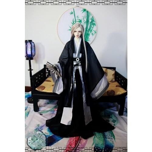 1/4 1/3 Scale BJD Clothes Black Hanfu Ancient Costume Dress Samurai Outfit For BJD/SD MSD SSDF ID75 Strong Uncle Doll B0213