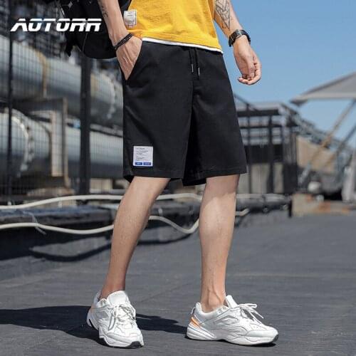 2021 Solid Summer Fashion Casual Mens Sports Shorts Streetwear Fashion Men Polyester Drawstring Shorts Male Jogger Cargo Shorts