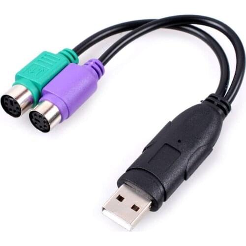 USB 2.0 male to PS/2 PS2 female power cord extender suitable for keyboard and mouse round head cable converter adapter