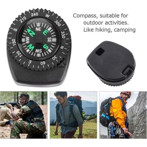 Mini Watch Band Button Compass Bracelet Camping Hiking Mini Survival Outdoor Accessories Compass Pocket U2P4
