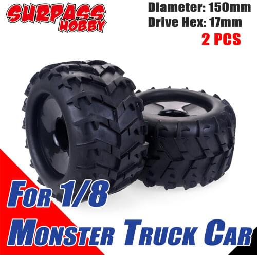 SURPASS HOBBY 1/8 2PCS 150MM Tyre Wheel Monster Truck Tires Wheels Buggy for RC Car Crawler Traxxas Slash Axial SCX10 TRX-4 Fpv