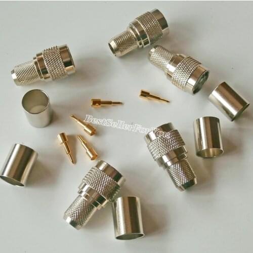10Pcs TNC male plug crimp For RG8 RG165 LMR400 7D-FB RF Straight Coax connector