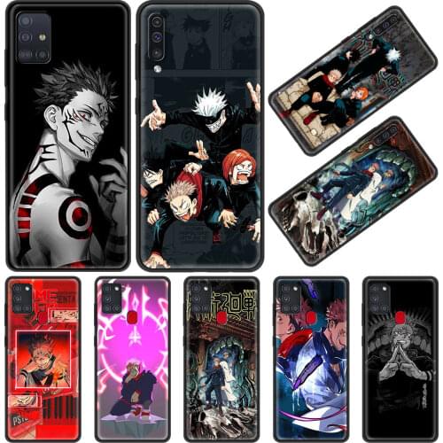 For Samsung Galaxy A12 A21 A21S A02S A32 5G A51 A71 A41 A01 A11 Coque Luxury A50 A70 Silicone Shell Jujutsu Kaisen Anime