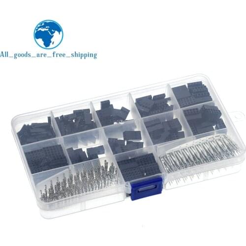 Dupont line Connector 2.54mm, Dupont Cable Jumper Wire Pin Header Housing Kit, Male Crimp Pins+Female Pin Terminal Connector