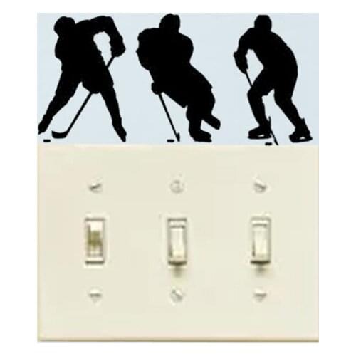 Bedroom Hockey Player Fashion Livingroom Wall Decal Light Switch Sticker 6SS0393