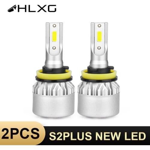 HLXG S2 Plus H7 LED H1 H4 Auto Lights 6500K 72W 8000LM H11 H8 H9 HB3/9005 HB4/9006 Bulbs lamp Car Headlight for I30 Clio 3/4 RIO