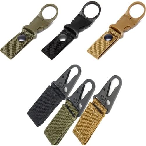 Tactical Water Bottle Carabiner Clip Backpack Hooks Olecranon Molle Hook Survival EDC Military Keychain Clasp Tool Accessories