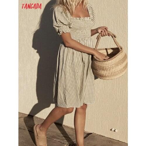 Tangada Summer Dresses In A Cage