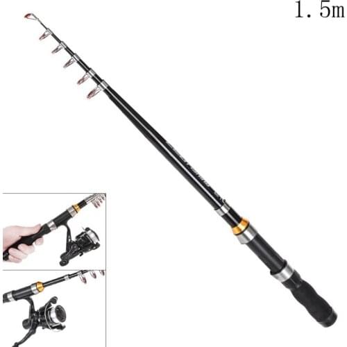 Telescopic Fishing Rods 1.5m Mini Ultra Short Telescopic Fishing Rods Glass Fiber 7 Section Portable Lure Ice Fishing Pole
