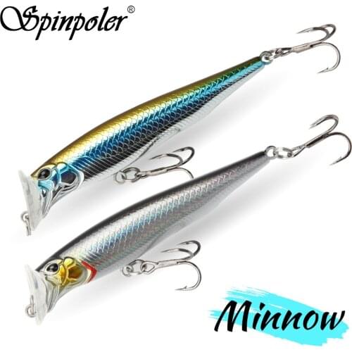Spinpoler 15g Shallow Minnow Wobbler Slow Sinking Fixed Weight Off Shore Pike Saltwater Sea Artificial Bait Tackle Treble Hook