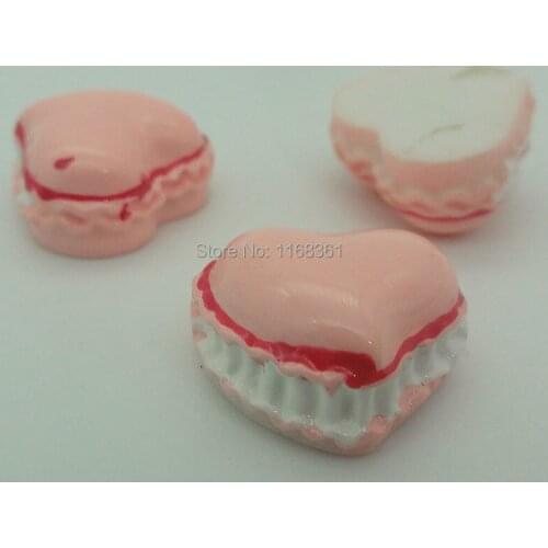 1pcs/lot resin flat back light pink color heart shape ice cake 16mm Scrapbook Embellishment DIY Phone Decoration B016-3